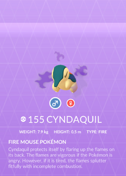 Cyndaquil, Wiki Pokédex