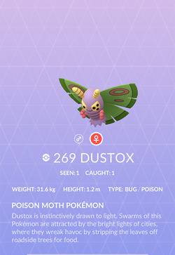 Dustox, Pokémon GO Wiki