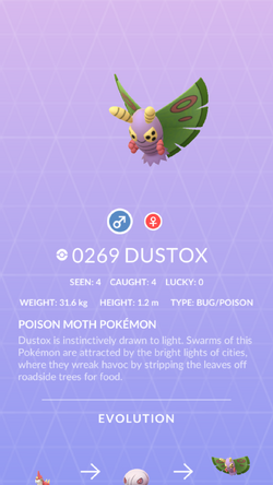 Dustox, Pokémon GO Wiki