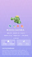 Cacnea Pokédex entry