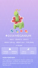 Meganium Pokédex entry