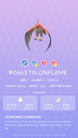 Talonflame, Wiki Pokédex