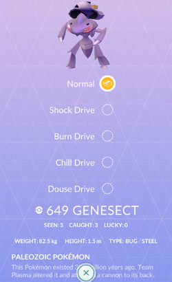Pokemon 6652 Shiny Genesect Douse Pokedex: Evolution, Moves, Location, Stats