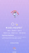 Mesprit Pokédex entry