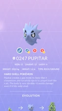 Pupitar Pokédex entry