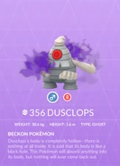 Dusclops Shadow Pokédex entry