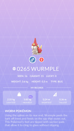 Pokemon 265 Wurmple Pokedex: Evolution, Moves, Location, Stats