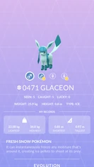 Glaceon Pokédex entry