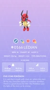 Ledian Pokédex entry