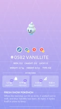 Vanillite Pokédex entry