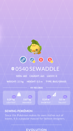 Sewaddle  Pokédex