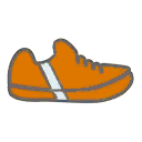 Orange Shoes with Stripe