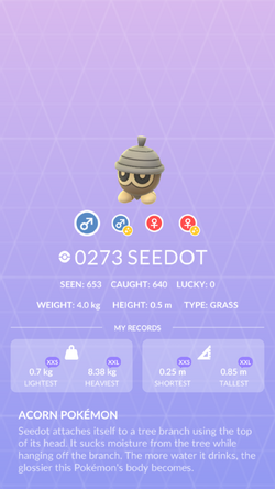 Seedot (Pokémon GO): Stats, Moves, Counters, Evolution