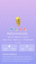 Kakuna Pokédex entry