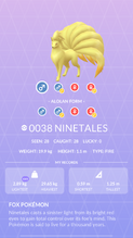 Ninetales Pokédex entry