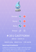 Rainy Castform Pokédex entry