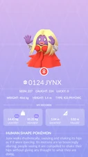 Jynx Pokédex entry