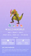 Haxorus Pokédex entry