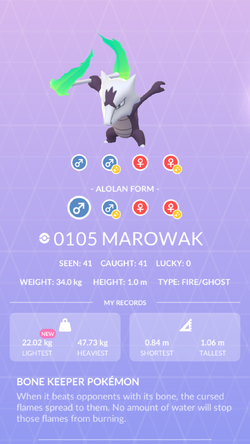 Marowak - Forma de Alola (Pokémon) - Pokémon GO