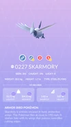 Skarmory Pokédex entry