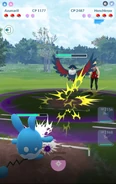 An enemy Honchkrow using Snarl in Trainer Battle.