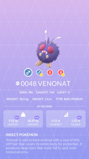 Venonat Pokédex entry