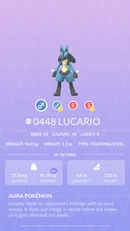 Lucario Pokédex entry