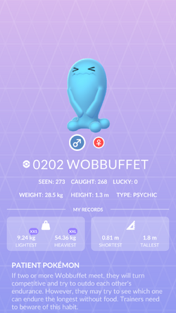 Wobbuffet (Pokémon) - Pokémon GO