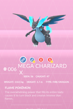 my first mega evolution! charizard X : r/pokemongo