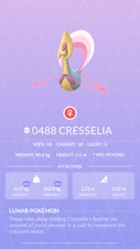 Cresselia Pokédex entry
