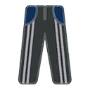 Grey Pants with White Stripes and Blue Pockets