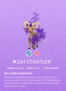 Stantler Shadow Pokédex entry