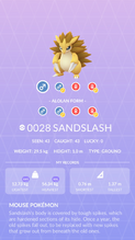 Sandslash Pokédex entry