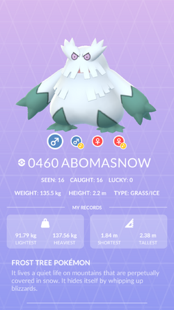 abomasnow evolution