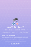 Durant Pokédex entry