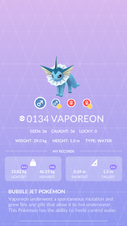 Vaporeon Pokédex entry