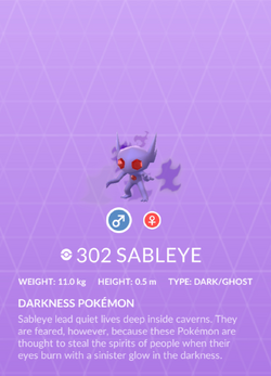 Mega Sableye, Pokédex