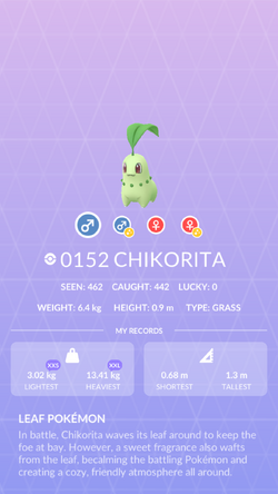 Pokemon 152 Chikorita Pokedex: Evolution, Moves, Location, Stats