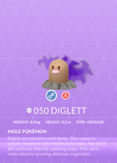 Diglett - #050 -  Pokédex