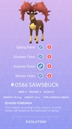 Autumn Sawsbuck Pokédex entry