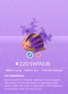 Swinub Shadow Pokédex entry