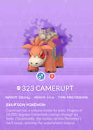 Camerupt Shadow Pokédex entry