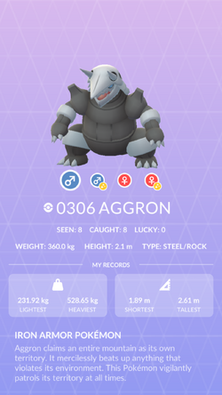 Mega Aggron, Pokédex