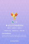 Fennekin Pokédex entry