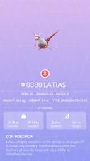 Latias Pokédex entry
