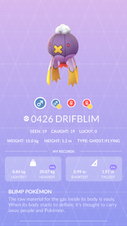 Drifblim Pokédex entry