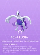 Lugia Shadow Pokédex entry