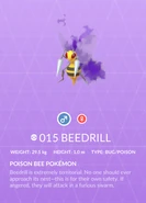 Beedrill Shadow Pokédex entry