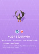 Staravia Shadow Pokédex entry