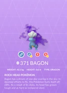 Bagon Shadow Pokédex entry